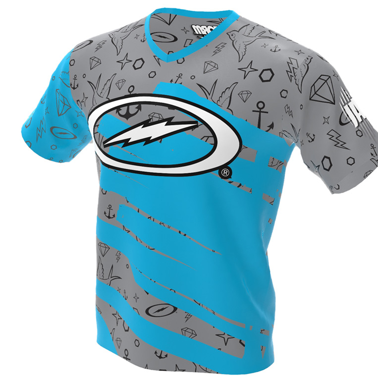The Punk Kid - Storm Bowling Jersey Gray and Blue Front