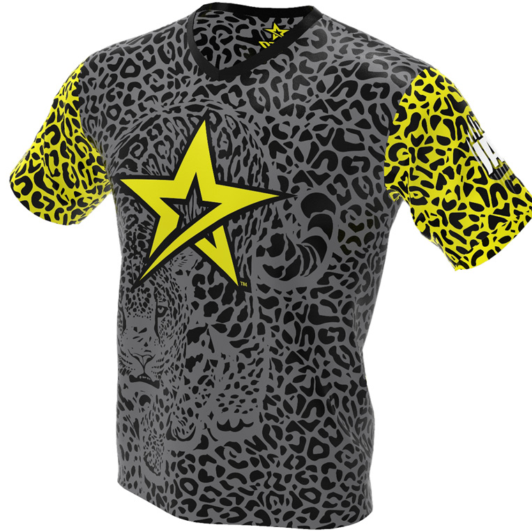 The Purrfect Print - Roto Grip Bowling Jersey - Gray and Yellow