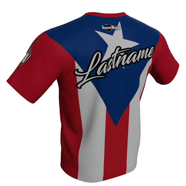 Puerto Rican Flag - Storm Bowling Jersey - Back