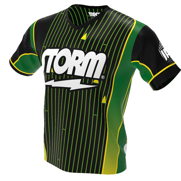 Green Storm Direct Hit Bowling Jersey Front